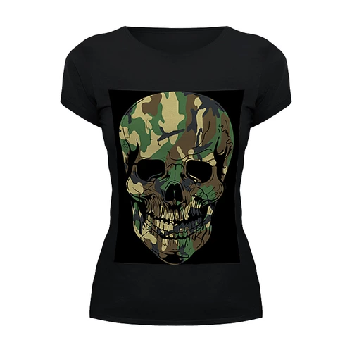 Заказать женскую футболку в Москве. Футболка базовая Skull - 11 от Vladec11 - готовые дизайны и нанесение принтов.