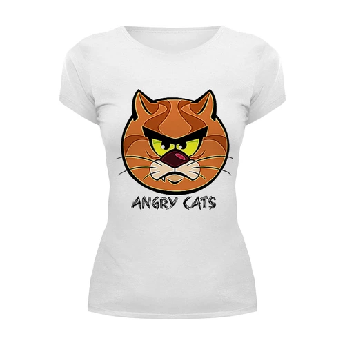 Заказать женскую футболку в Москве. Футболка базовая Engry cats  от Savara - готовые дизайны и нанесение принтов.