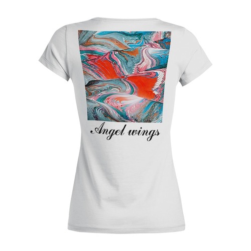 Заказать женскую футболку в Москве. Футболка базовая Angel wings (Крылья Ангела) от Елена Благославова - готовые дизайны и нанесение принтов.