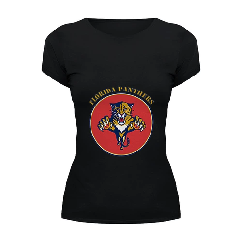 Заказать женскую футболку в Москве. Футболка базовая Флорида Пантерс от kspsshop - готовые дизайны и нанесение принтов.