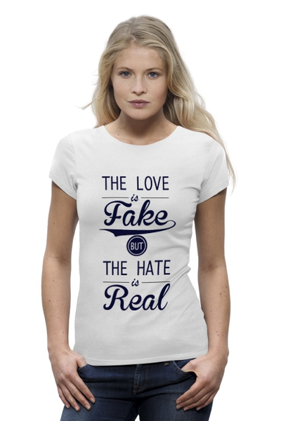 Заказать женскую футболку в Москве. Футболка базовая The Love - Любовь от jg_jane_gera - готовые дизайны и нанесение принтов.
