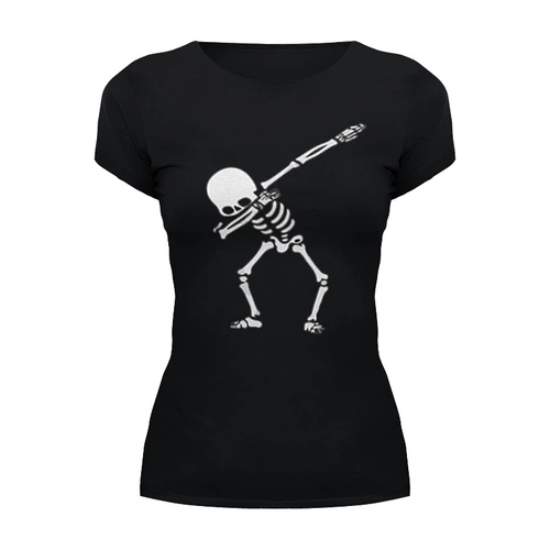 Заказать женскую футболку в Москве. Футболка базовая Скелет Танцует Дэб от MariYang  - готовые дизайны и нанесение принтов.