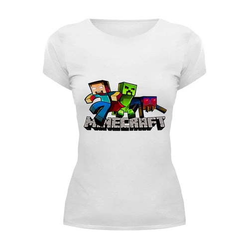 Заказать женскую футболку в Москве. Футболка базовая Minecraft от Savara - готовые дизайны и нанесение принтов.