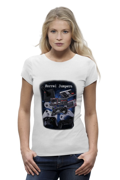Заказать женскую футболку в Москве. Футболка базовая Barrel Jumpers от BJ Shop - готовые дизайны и нанесение принтов.