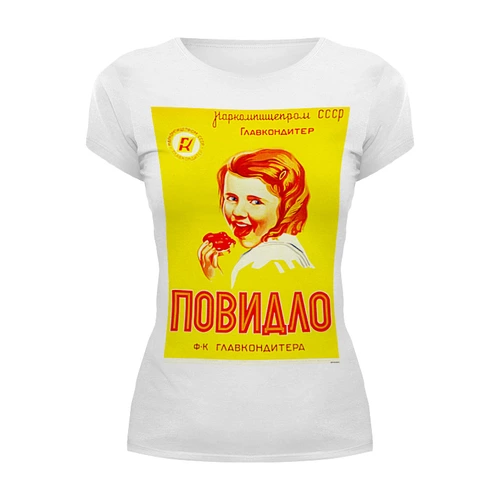 Заказать женскую футболку в Москве. Футболка базовая ПОВИДЛО от Jimmy Flash - готовые дизайны и нанесение принтов.