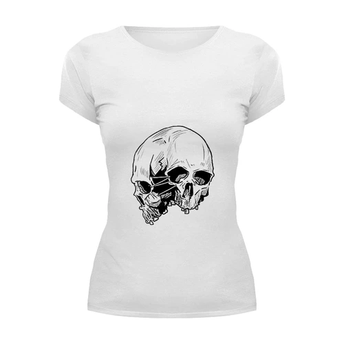 Заказать женскую футболку в Москве. Футболка базовая Skull от zen4@bk.ru - готовые дизайны и нанесение принтов.