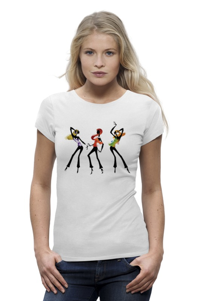 Заказать женскую футболку в Москве. Футболка базовая Dancing girls от meland - готовые дизайны и нанесение принтов.