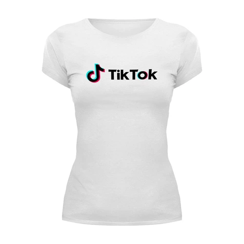 Заказать женскую футболку в Москве. Футболка базовая TikTok  от DESIGNER   - готовые дизайны и нанесение принтов.