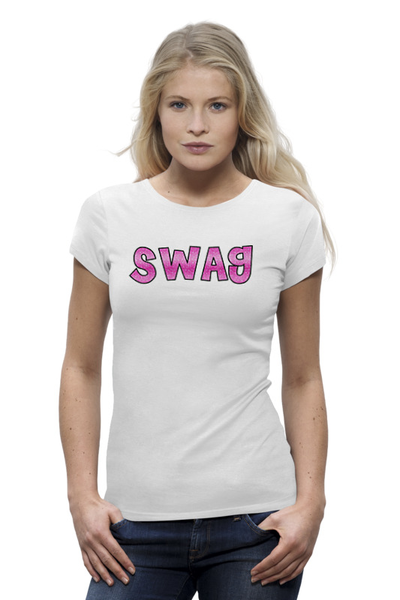 Заказать женскую футболку в Москве. Футболка базовая SWAG Girl от Nalivaev - готовые дизайны и нанесение принтов.