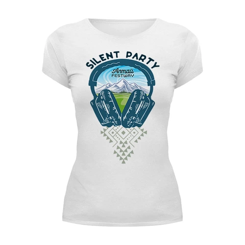 Заказать женскую футболку в Москве. Футболка базовая Silent Party Altay от ganzgunner@mail.ru - готовые дизайны и нанесение принтов.