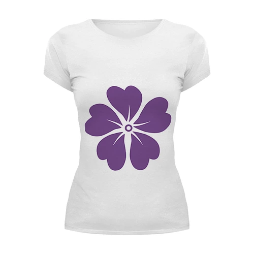 Заказать женскую футболку в Москве. Футболка базовая фиолетовая лилия от nikol - готовые дизайны и нанесение принтов.