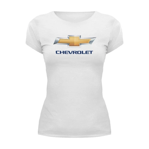 Заказать женскую футболку в Москве. Футболка базовая CHEVROLET от DESIGNER   - готовые дизайны и нанесение принтов.