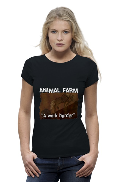 Заказать женскую футболку в Москве. Футболка базовая animal farm от торгаш - готовые дизайны и нанесение принтов.