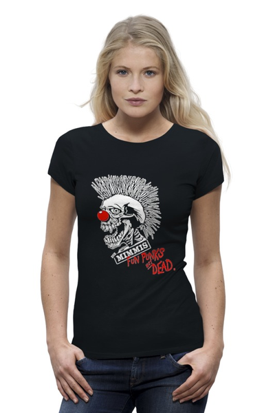 Заказать женскую футболку в Москве. Футболка базовая Punks Not Dead от Leichenwagen - готовые дизайны и нанесение принтов.