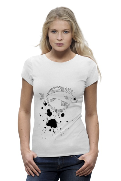 Заказать женскую футболку в Москве. Футболка базовая "BigFish" от Алиса Шипоглаз - готовые дизайны и нанесение принтов.