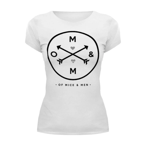 Заказать женскую футболку в Москве. Футболка базовая Of Mice & Men от geekbox - готовые дизайны и нанесение принтов.