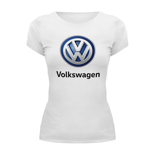 Заказать женскую футболку в Москве. Футболка базовая Volkswagen от DESIGNER   - готовые дизайны и нанесение принтов.
