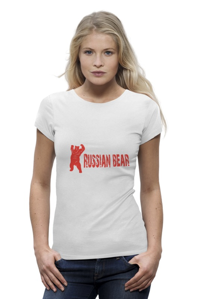 Заказать женскую футболку в Москве. Футболка базовая Russian Bear от Andrey Akimov - готовые дизайны и нанесение принтов.