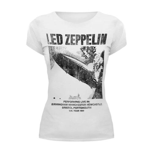 Заказать женскую футболку в Москве. Футболка базовая Led Zeppelin от geekbox - готовые дизайны и нанесение принтов.