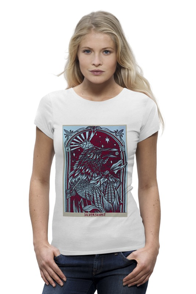 Заказать женскую футболку в Москве. Футболка базовая Black Bird от fimdesigners - готовые дизайны и нанесение принтов.