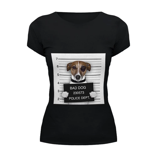 Заказать женскую футболку в Москве. Футболка базовая Bad Dog (Плохой пес) от Easy-store - готовые дизайны и нанесение принтов.