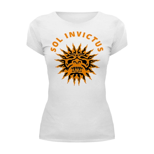 Заказать женскую футболку в Москве. Футболка базовая Непобедимое солнце от Leichenwagen - готовые дизайны и нанесение принтов.
