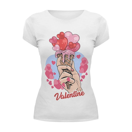 Заказать женскую футболку в Москве. Футболка базовая Valentine's Day от Media M  - готовые дизайны и нанесение принтов.