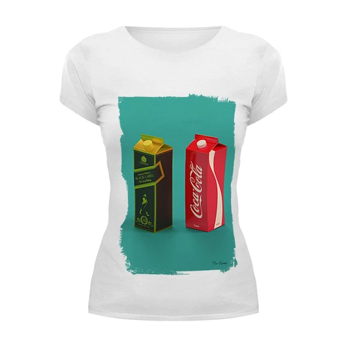 Заказать женскую футболку в Москве. Футболка базовая Whisky Cola от Max K - готовые дизайны и нанесение принтов.