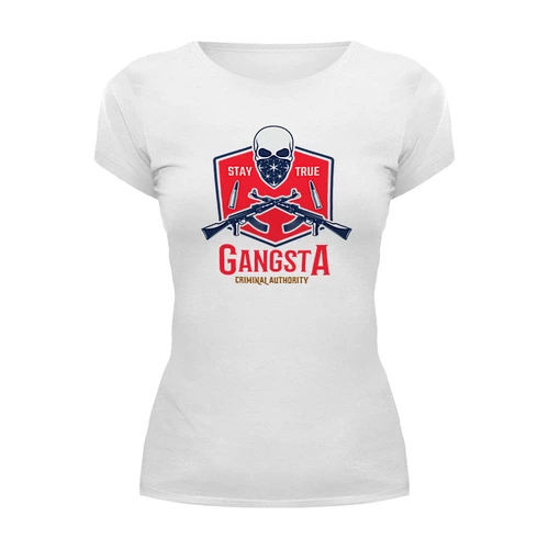 Заказать женскую футболку в Москве. Футболка базовая GANGSTA от balden - готовые дизайны и нанесение принтов.