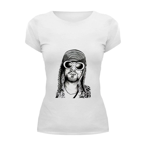 Заказать женскую футболку в Москве. Футболка базовая Kurt Cobain  от Leichenwagen - готовые дизайны и нанесение принтов.