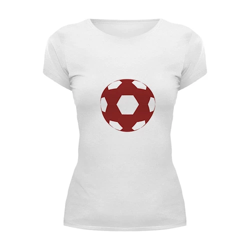 Заказать женскую футболку в Москве. Футболка базовая красный мяч от nikol - готовые дизайны и нанесение принтов.