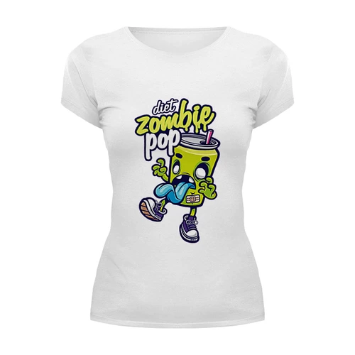Заказать женскую футболку в Москве. Футболка базовая Zombie pop от ПРИНТЫ ПЕЧАТЬ  - готовые дизайны и нанесение принтов.