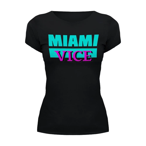 Заказать женскую футболку в Москве. Футболка базовая Miami от T-shirt print  - готовые дизайны и нанесение принтов.