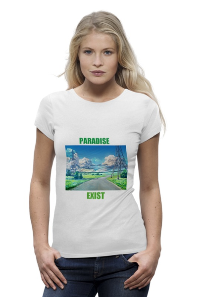Заказать женскую футболку в Москве. Футболка базовая Paradise exist от qwee12 - готовые дизайны и нанесение принтов.