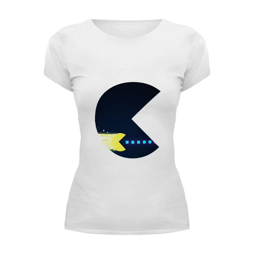 Заказать женскую футболку в Москве. Футболка базовая Pacman (Пакмен) от Andrew Zaycev - готовые дизайны и нанесение принтов.