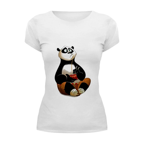 Заказать женскую футболку в Москве. Футболка базовая Кунг фу панда от YellowCloverShop - готовые дизайны и нанесение принтов.