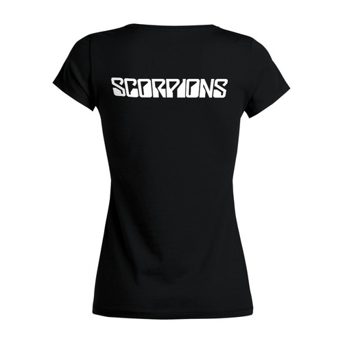 Заказать женскую футболку в Москве. Футболка базовая Scorpions Band от Leichenwagen - готовые дизайны и нанесение принтов.