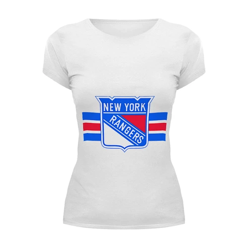 Заказать женскую футболку в Москве. Футболка базовая Нью-Йорк Рейнджерс  от kspsshop - готовые дизайны и нанесение принтов.