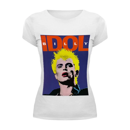 Заказать женскую футболку в Москве. Футболка базовая Billy Idol от Fedor - готовые дизайны и нанесение принтов.
