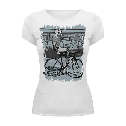 Заказать женскую футболку в Москве. Футболка базовая Underground Cat Rider от oneredfoxstore@gmail.com - готовые дизайны и нанесение принтов.