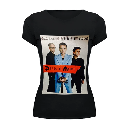 Заказать женскую футболку в Москве. Футболка базовая Depeche mode - Global Spirit Tour от Денис - готовые дизайны и нанесение принтов.