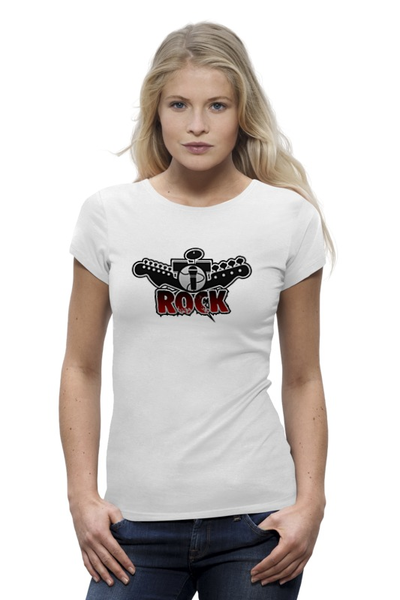 Заказать женскую футболку в Москве. Футболка базовая Rock music от gopotol - готовые дизайны и нанесение принтов.
