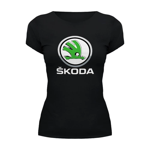 Заказать женскую футболку в Москве. Футболка базовая SKODA от DESIGNER   - готовые дизайны и нанесение принтов.