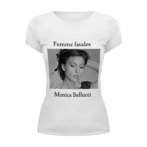Заказать женскую футболку в Москве. Футболка базовая Monica Bellucci от Musskkaa - готовые дизайны и нанесение принтов.