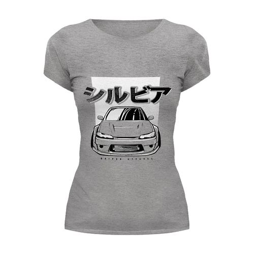 Заказать женскую футболку в Москве. Футболка базовая JDM Nissan Silvia S15 Stance от s.podosenov@mail.ru - готовые дизайны и нанесение принтов.