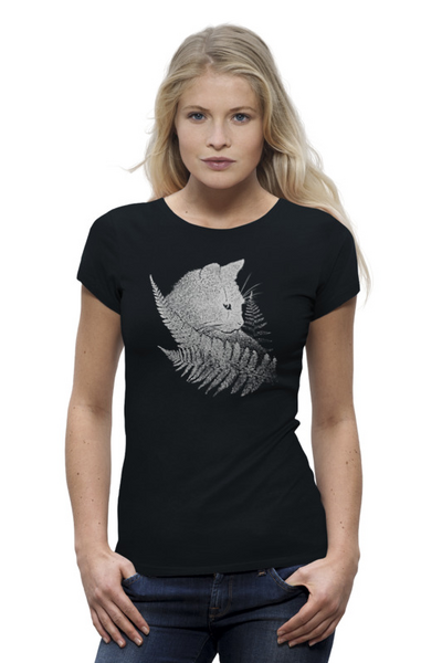 Заказать женскую футболку в Москве. Футболка базовая Witch's Little Helper от oneredfoxstore@gmail.com - готовые дизайны и нанесение принтов.