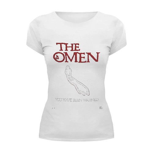 Заказать женскую футболку в Москве. Футболка базовая The Omen 666 от KinoArt - готовые дизайны и нанесение принтов.