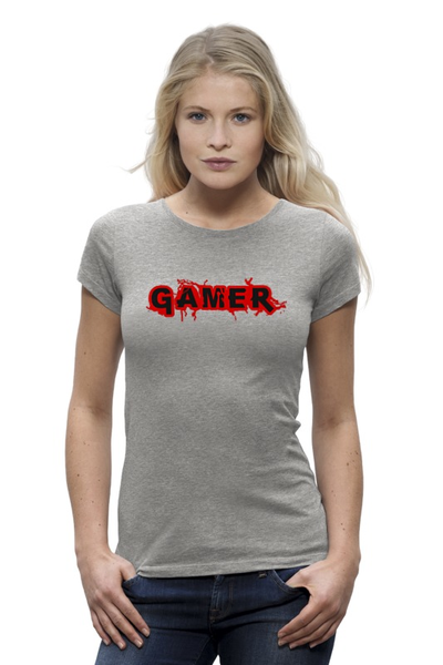 Заказать женскую футболку в Москве. Футболка базовая Gamer от Leichenwagen - готовые дизайны и нанесение принтов.
