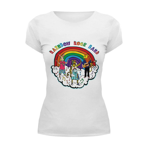 Заказать женскую футболку в Москве. Футболка базовая Rainbow от Fedor - готовые дизайны и нанесение принтов.