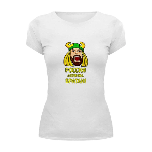 Заказать женскую футболку в Москве. Футболка базовая Russia от THE_NISE  - готовые дизайны и нанесение принтов.
